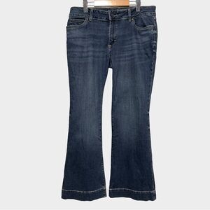 Y2K WRANGLER Flare Jeans Low Rise Western Cowgirl Dark Wash